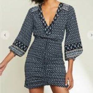 Veronica Beard Zaria ruched silk mini dress new!